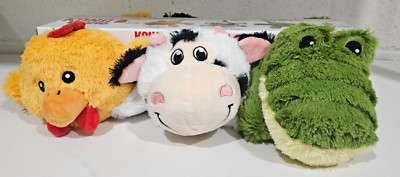 Kong Cozie Play Pack Dog Doggy Toy 3 count Holiday Gift Set Plush Pack Canine