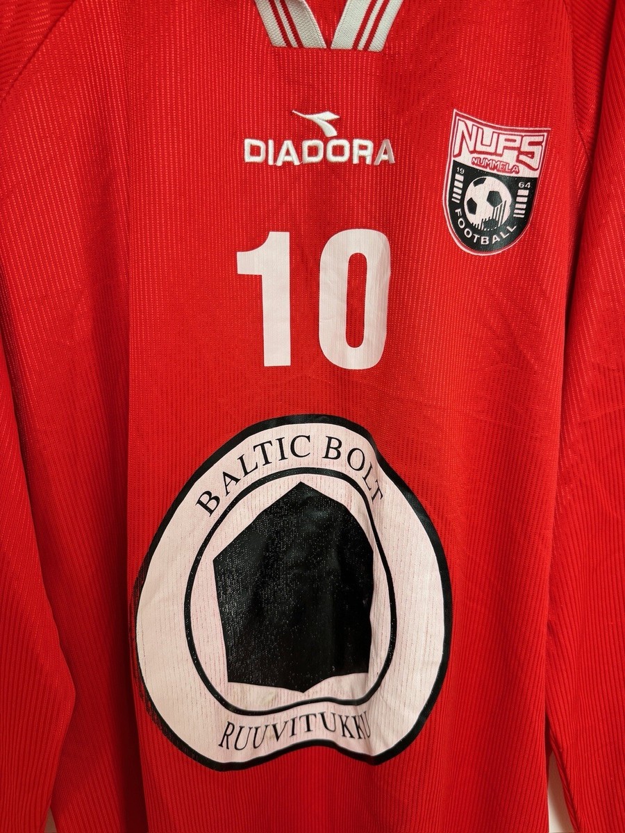 Maillot Diadora Nummelan Palloseura Années 1990 – Match Porté, #10, Rouge, Taille XL