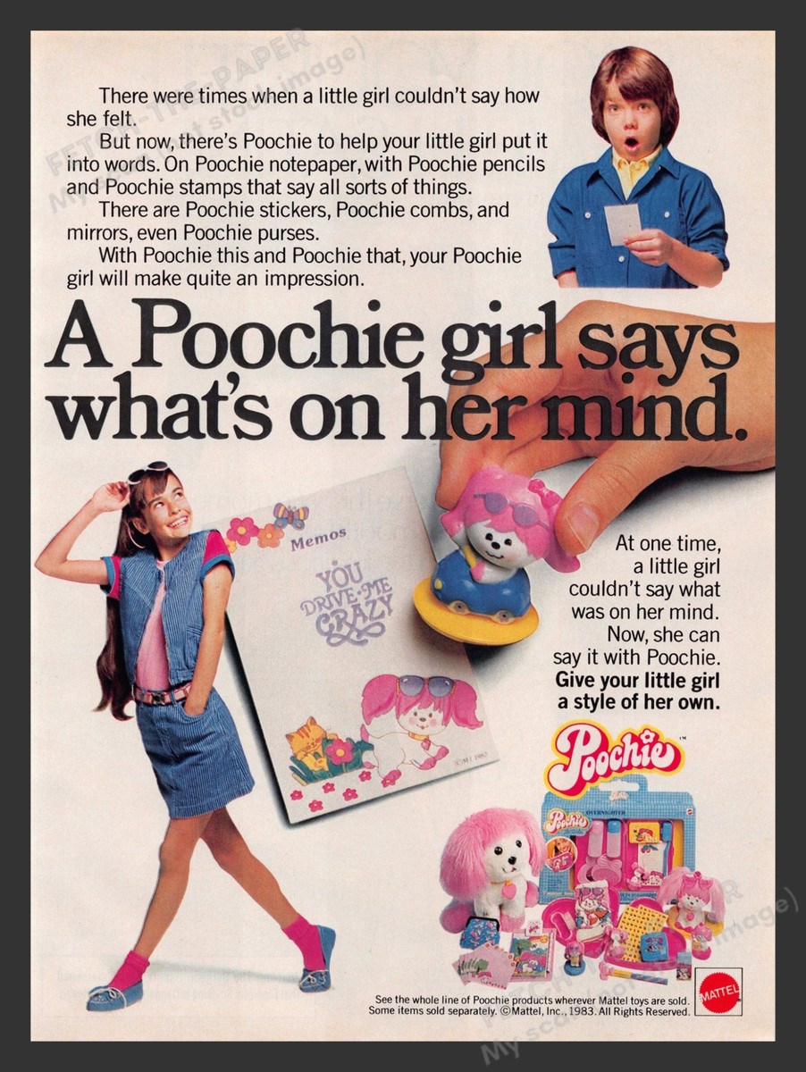 Mattel Poochie Girl Toys 1980s Print Advertisement Ad 1983