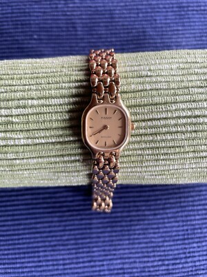 Vintage Retro 1980 Tissot Stylist E242 Damen Armbanduhr Vergoldet 