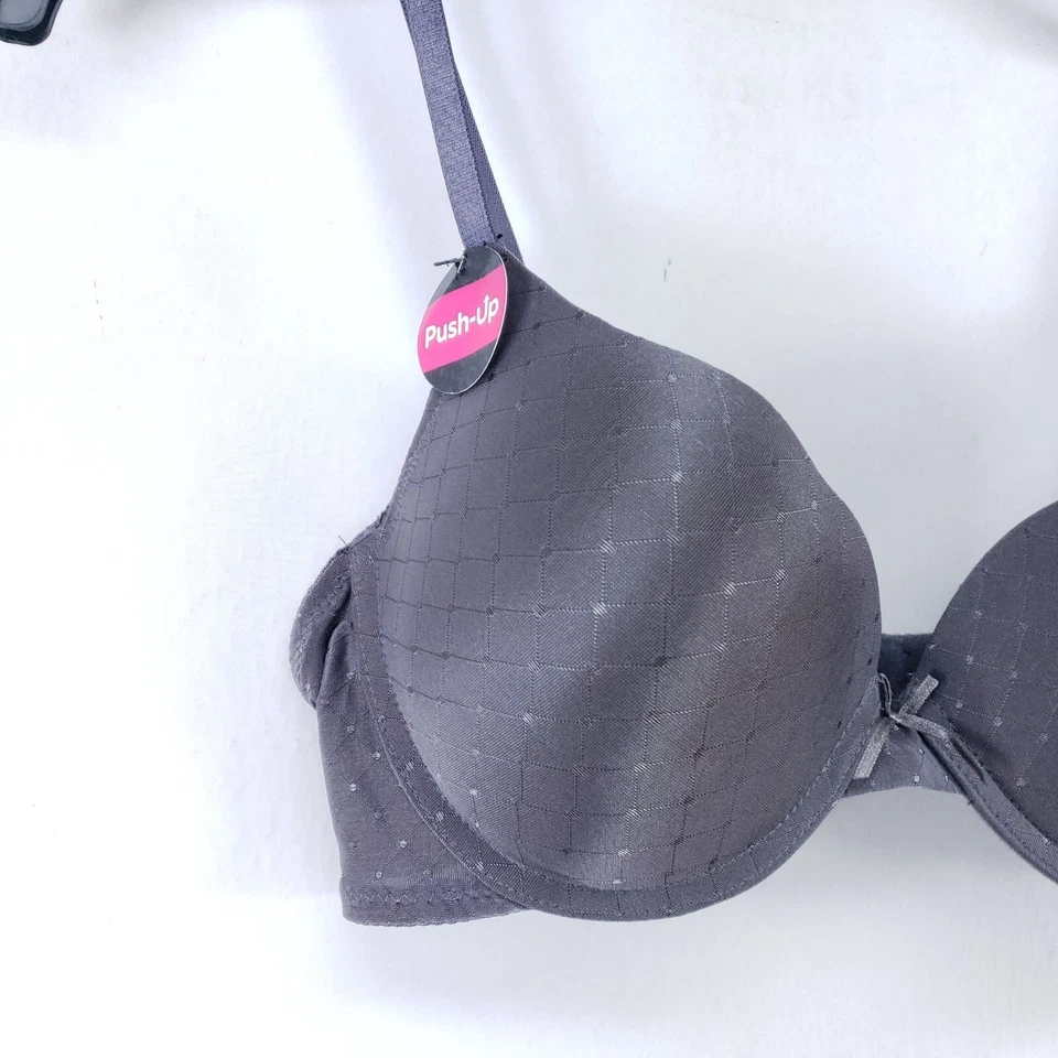 Sujetador push-up Rampage talla 38C gris con correas ajustables y soporte con aros Foto 4 de 4