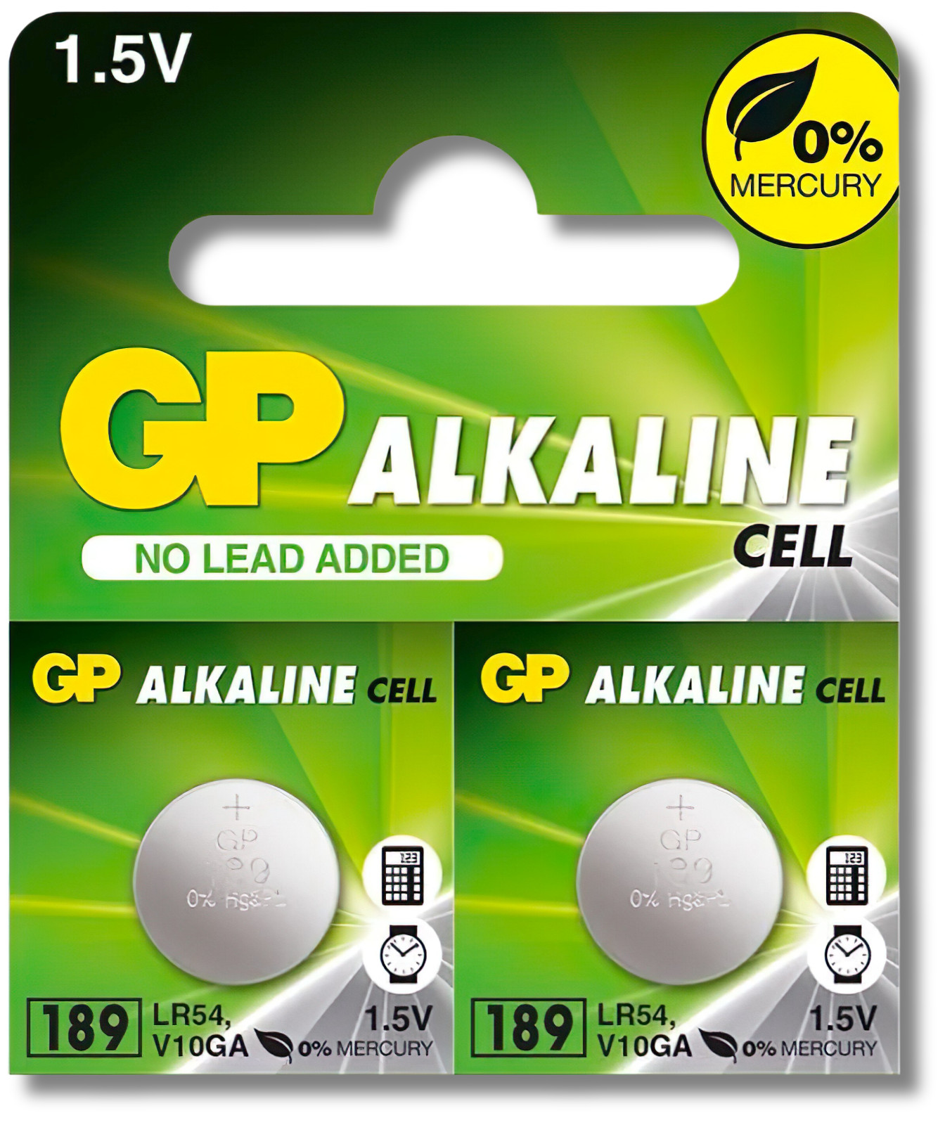 2x GP LR54 Batteries 1.5V Alkaline Coin Cell Button 189 AG10 *EXPIRY 01/2028*