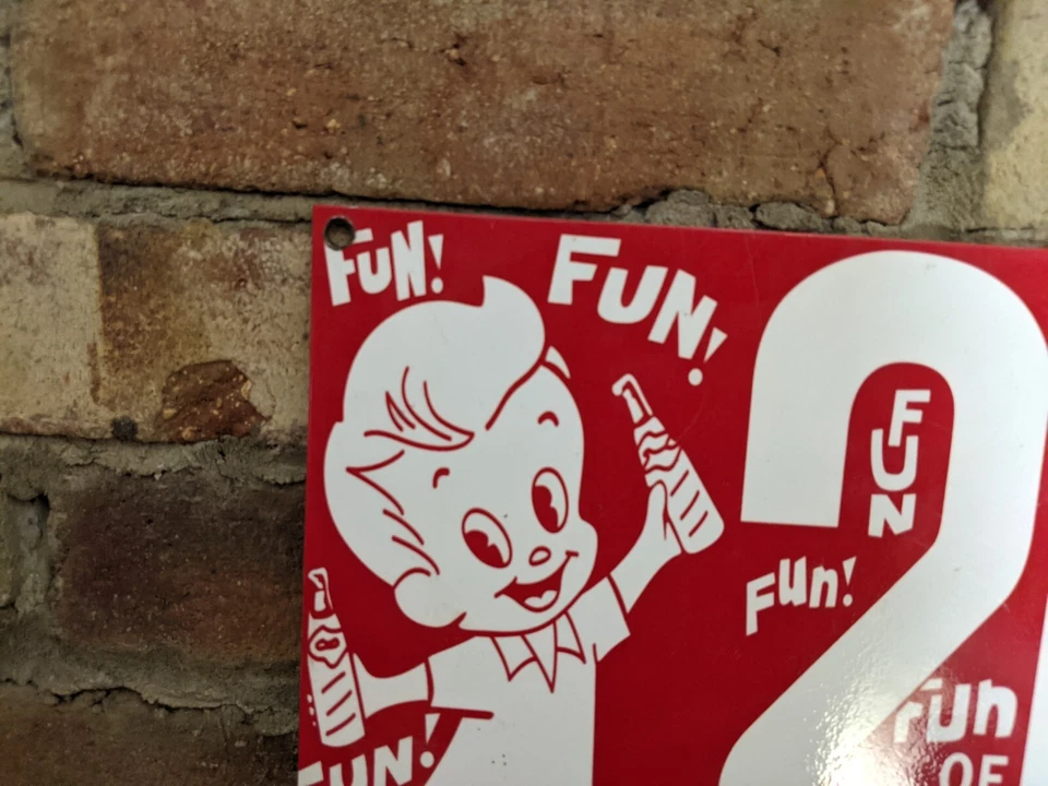 LETRERO DE GASOLINERA VINTAGE SQUIRT COLA PORCELANA ESMALTE SODA AÑOS 50 12" X 8" Foto 2 de 4