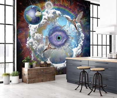 Papier peint mural 3D blanc officiel Cloud Angel ZHUB926 amovible auto-adhésif Amy