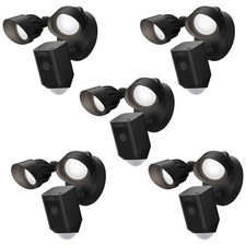 RING Floodlight Cam Wired Plus Motion-Activated 1080p HD Black - 5 Units