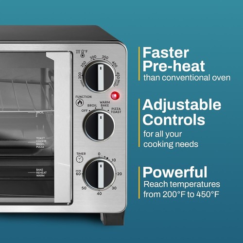 ETO2530M Double French Door Countertop Toaster Oven, Bake, Broil, Toast 25L cap - Picture 3 of 7