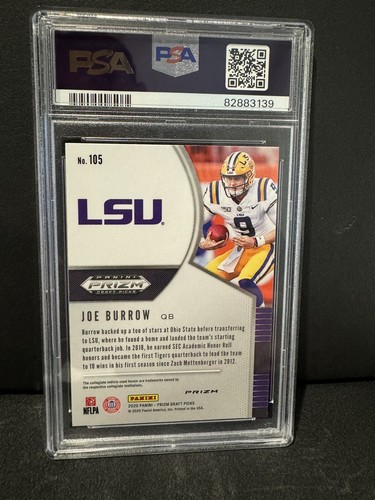 Panini Prizm Draft Picks 2020 novatos rojo Joe Burrow PSA 10 GEMAS MT novato radiocontrol - Imagen 2 de 2