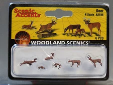 WOODLAND SCENICS N SCALE DEER figure animal doe buck fawn hunting WDS2185 NEW