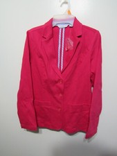 New Isaac Mizrahi Live Blazer Size S Pink Button Front Shoulder Pads Career