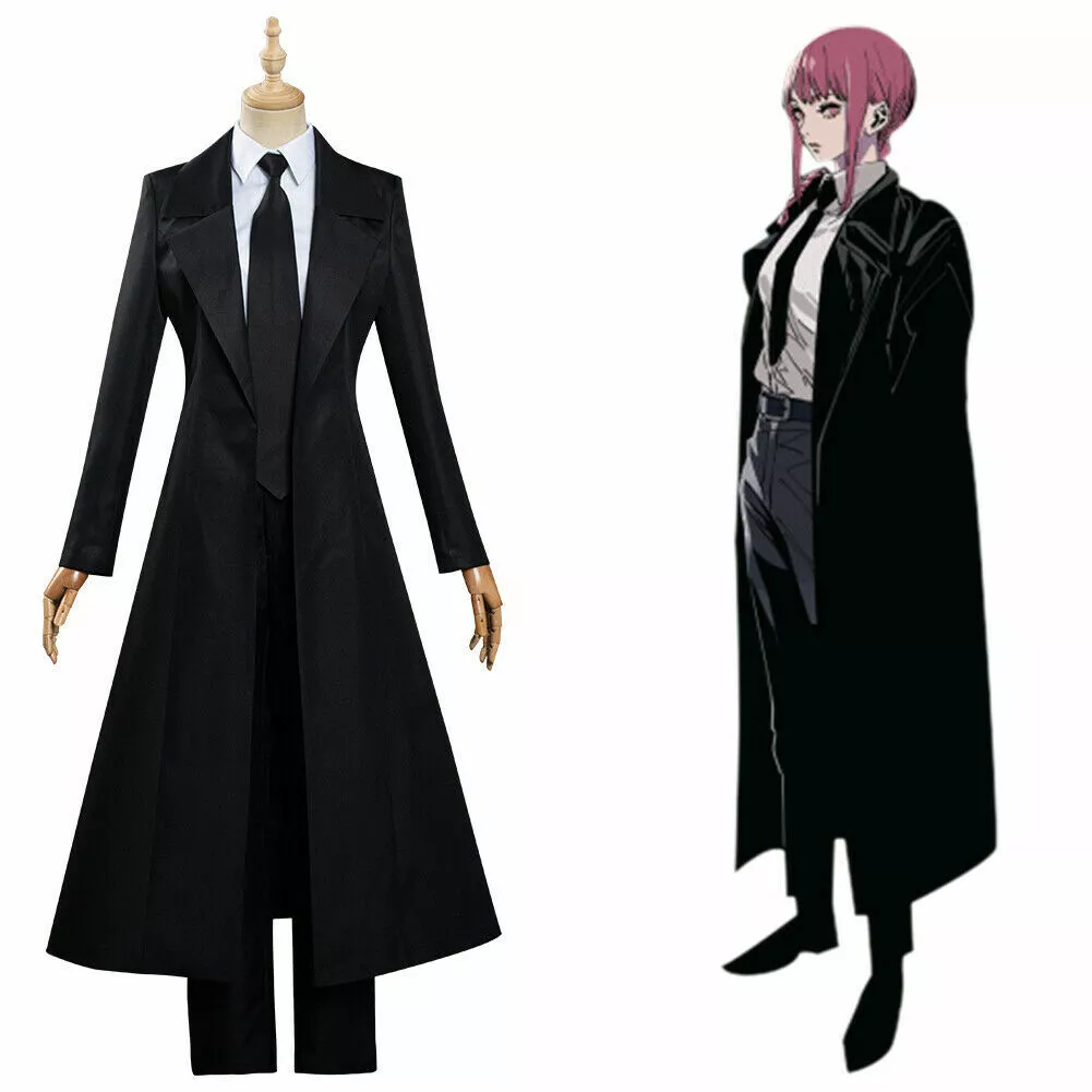  Chainsaw Man Makima Cosplay Costume Black Coat Suit Halloween  Costume Full Set : Clothing, Shoes & Jewelry