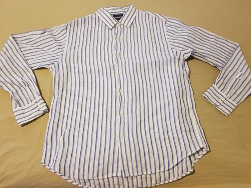 Mens Bonobos Linen Dress Shirt XL Slim 