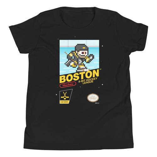 Boston Bruins Hockey Team Jersey 8-bit Nintendo Youth Kid Child Boys T-Shirt - Picture 6 of 8