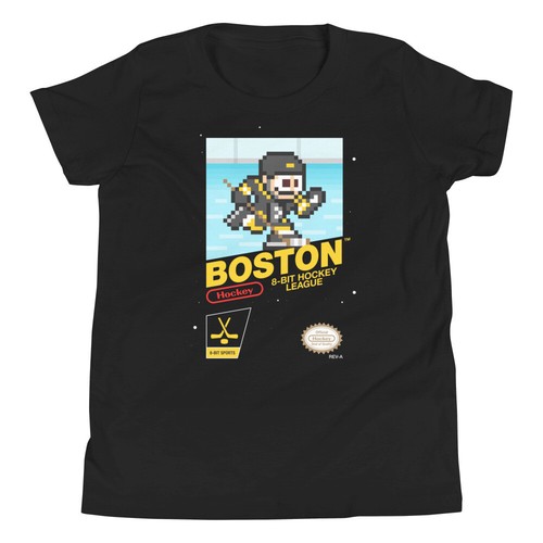 Boston Bruins Hockey Team Jersey 8-bit Nintendo Youth Kid Child Boys T-Shirt - Picture 1 of 8