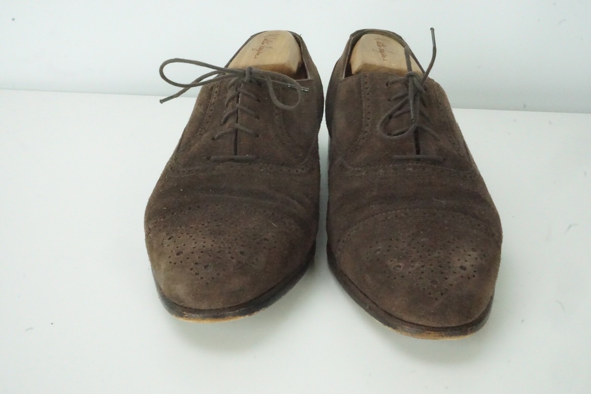 Bally Townsend Cigar Snuff Suede Broque Captoe Dress Shoes Sz 9.5 EEE AVUniversalCorp_r1_03E_0012.  main image 2