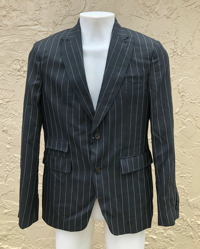 NUOVO CON ETICHETTE ZARA MAN NERO GESSATO Suit Blazer bavero collare manica  lunga taglia 36 $149 | eBay