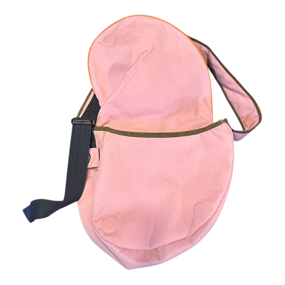 Bolsa de ombro Life Is Good Smile estilingue carteiro satchel tiracolo rosa marrom - Imagem 3 de 4