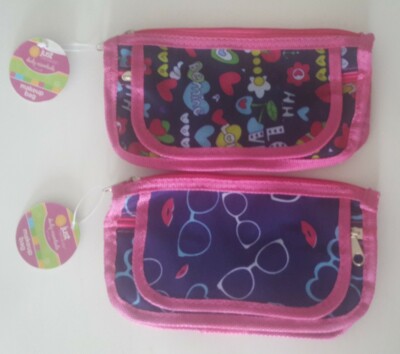 Just Because Daily Essentials Makeup Bags Set of 2 Cosmetic Pouches Pink