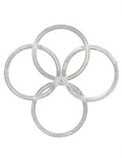 Clear and White plastic rings 12 pieces - For arts & crafts and DIY's