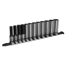 Sealey AK7993 Socket Set Deep 12pc 3/8"Sq Drive Metric - Black Series