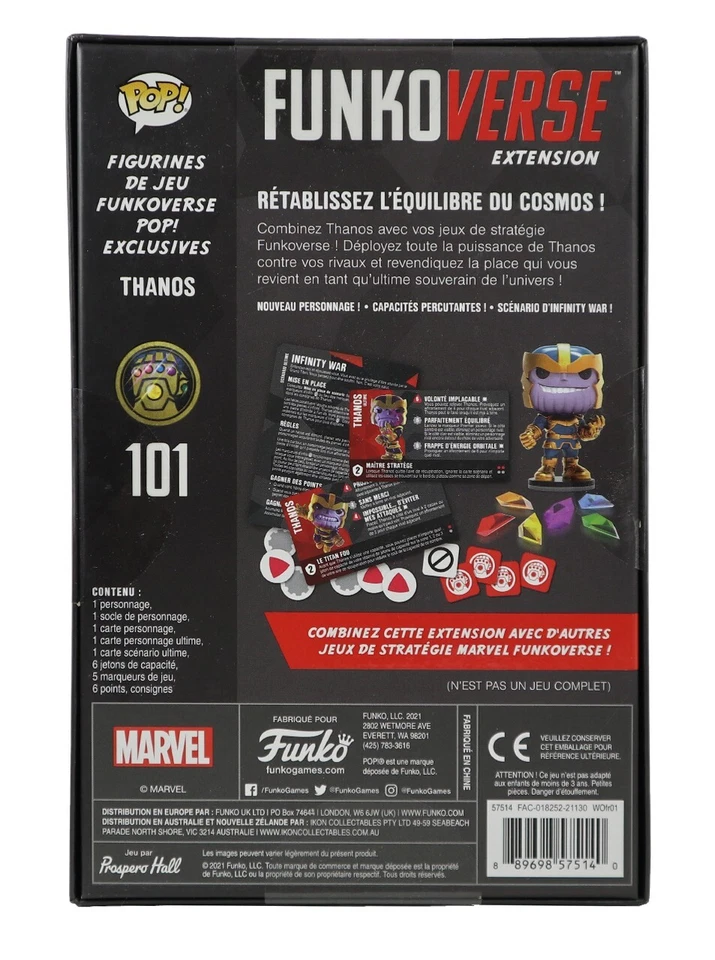 Boneco FunkoVerse Thanos Chase #101 expansão jogo de estratégia edição francesa - Imagem 2 de 4