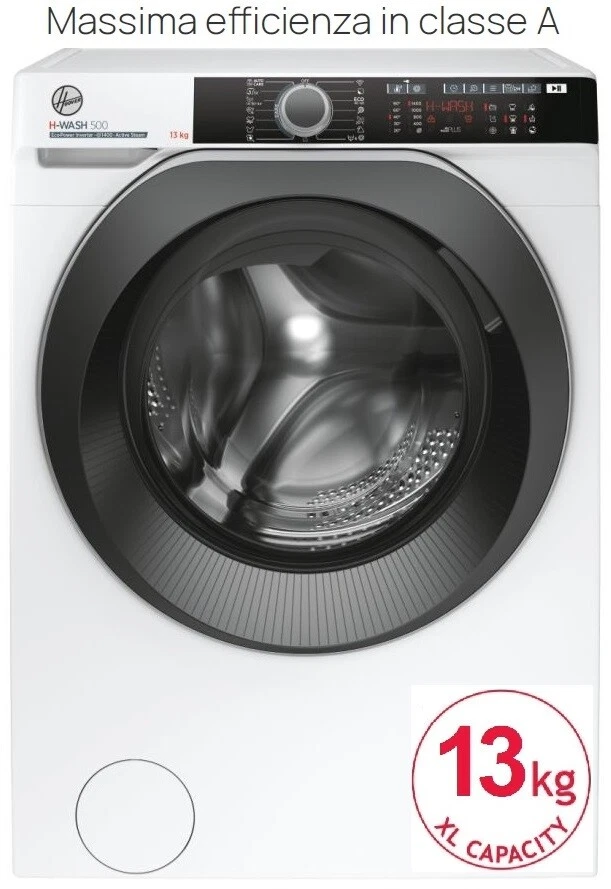 LAVATRICE 13 KG 1400 GIRI CL.A INVERTER VAPORE WI-FI BLUET. HOOVER HWE413AMBS.
