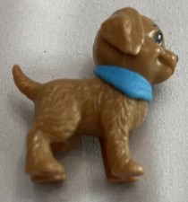 Barbie Pet Dog Puppy Mattel Brown Fur Vintage Blue Kerchief Figure Toy