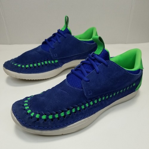 Nike Solarsoft Premium Woven Suede Men's Moccasin size 13 Hyper Blue 555345-434