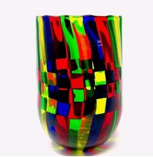 V RARO Vaso firmato Murano Ballarin Pezzato Uno per il collezionista Venini Bianconi