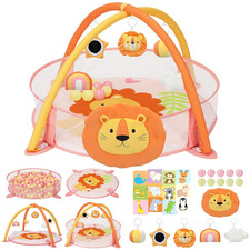 7-In-1 XL Large Baby Play Gym Mat, Tummy Time Mat, Baby Gym Ball Pit, Baby Act