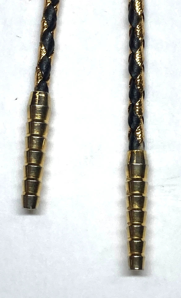 -Corbata Bolo Black Hills Gold Tri Color J. Co. diseño hoja 10K usada Foto 3 de 4