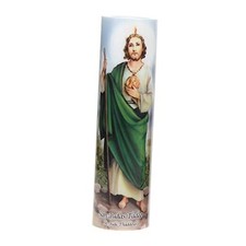 St. Jude Flameless LED Devotional Prayer Candle with Automatic Timer St Jude