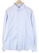SUITSUPPLY Men's Formal Shirt 47L/18 1/2L Extra Slim Blue Cotton Cutaway