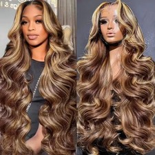 13x4 13x6 HD Transparent Lace Front Wig P4/27 Body Wave 200 Density Pre-plucked