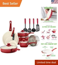 Comprehensive 16-Piece Nonstick Cookware Set - Dishwasher and Oven Safe
