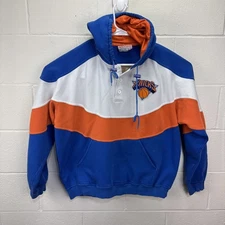 Vintage 90s NBA New York Knicks Apex One XL Retro Button Up Hoodie Sweatshirt