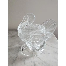 L.E. Smith Tom Turkey Glass Covered Candy Dish
