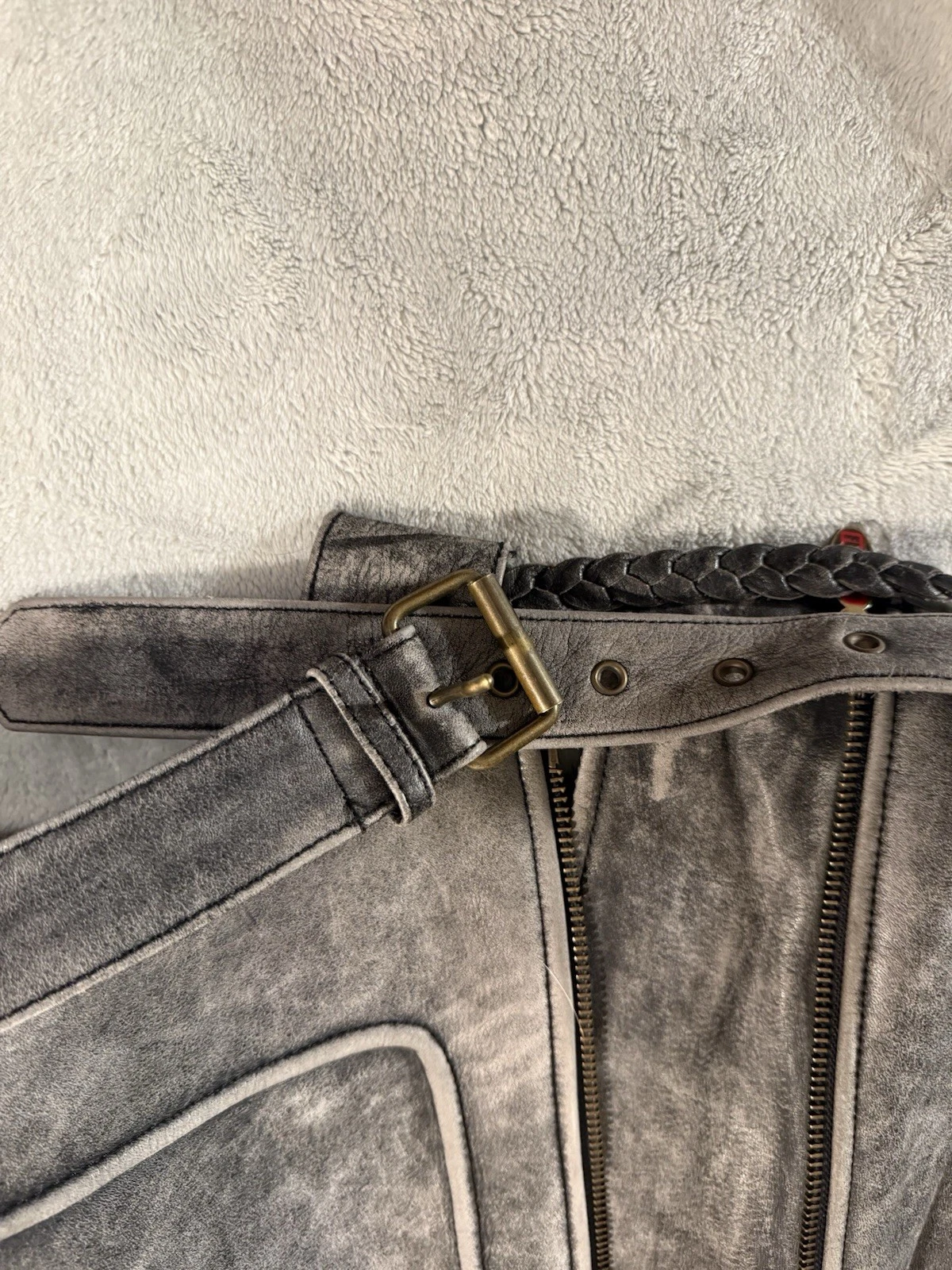 Vintage First Gear Jacket Men XL Leather Motorcycle Buckle Distressed Biker Heav - product detail image 11