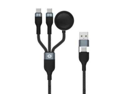 Conceptronic ETTA08B15 3-in-1 100W Fast Charging Data Cable 1.5M, USB-C, AP ~E~