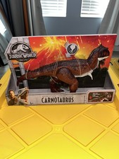 New 2017 Mattel Jurassic World Action Attack Carnotaurus Chomp Action.