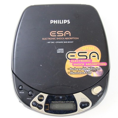 Tragbarer CD Player Philips AZ 7362/00 Schwarz Gebraucht Defekt
