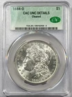 1884 O Morgan Silver Dollar CACG UNC Details CLEANED