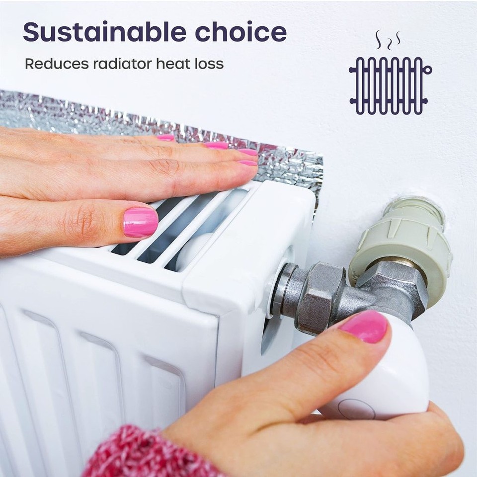 60cm x 5m Radiator Heat Reflective Insulating Foil Energy Saving ...