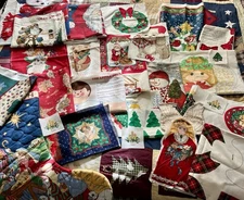 VTG All Christmas Lot Of Fabric Panels- Cut & Sew Story Book, Stuffed Dolls More