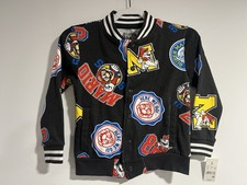 Boy's Kid's Size XS Super Mario Varsity Jacket Black With