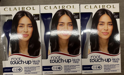 3 BOXES Clairol Root Touch-Up Nice'n Easy Permanent Hair Dye #2 Black Hair Color