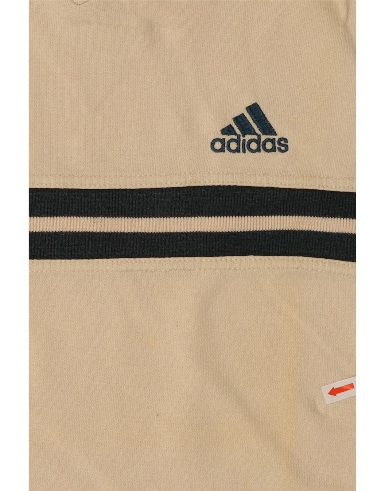 OFF WHITE Felpa maglione ADIDAS ragazzo 15 16 anni bianco sporco righe cotone DF21