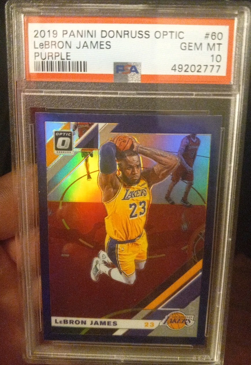 LeBron James 2019-20 Panini Donruss Optic #60 Purple Prizm PSA 10 GEM MINT