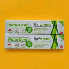 2 x NaturDent Strong Waterproof Denture Adhesive Vegan Natural Ingredients
