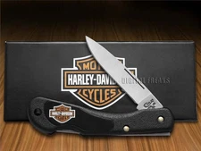 Case xx Knives Harley Davidson Mini Blackhorn Lockback Black Zytel Handle 52177