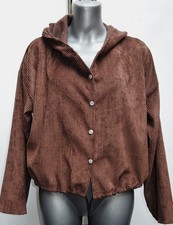 COOLES HOODIE LEICHT  CORD LOOK JACKE KORD RIPPE KAPUZE KURZ ROTBRAUN BRAUN S-L